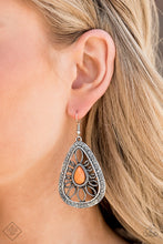 Load image into Gallery viewer, Floral Frill - Orange Earrings